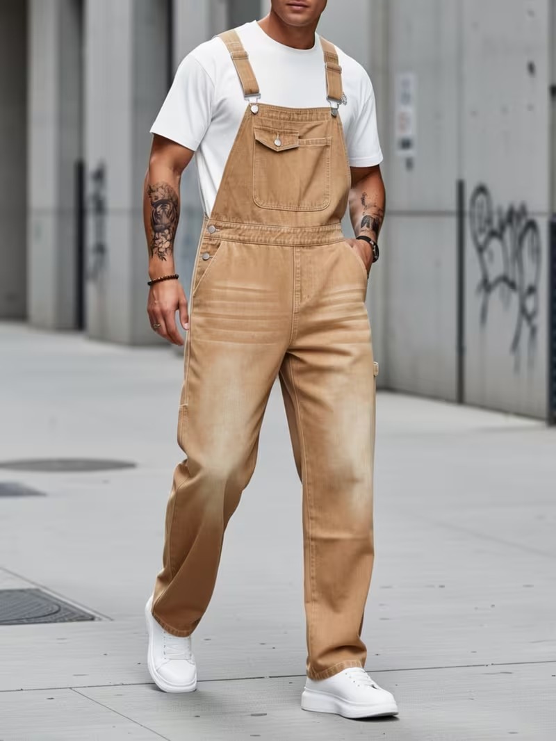 Men's Relaxed Denim Overall Pants